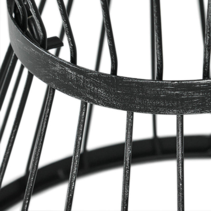 Table d'appoint relaxante pour l'extérieur en fer noir mat