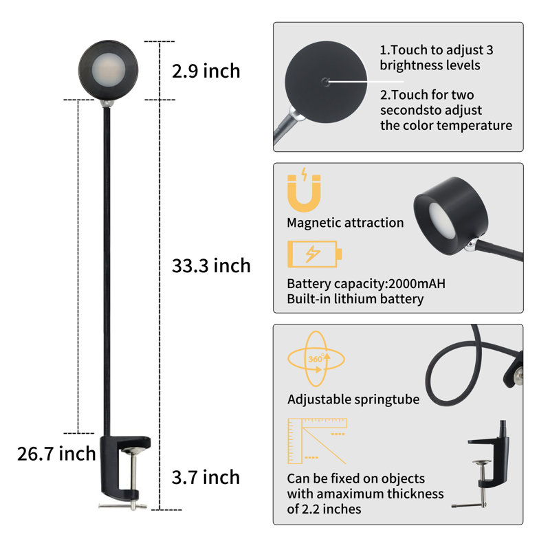 Dynasha Clip On Lamp