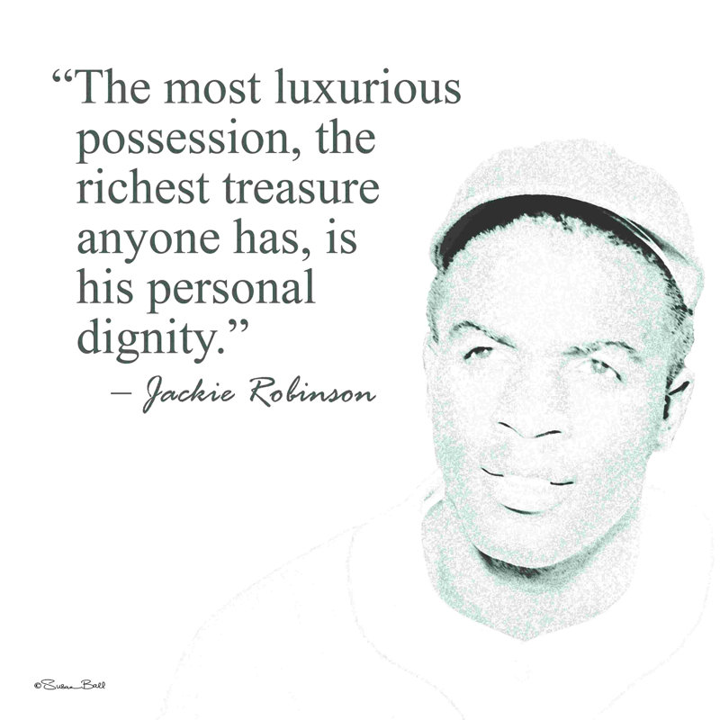 Baseball Greats - Jackie Robinson par Susan Ball - impression sur toile tendue, H 20 po x l 20 po