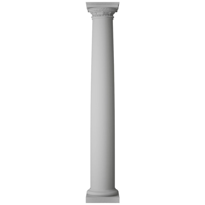 Colonne ronde Endura-Stone, 8 po de diamètre x H 5 pi, Base toscane et capitale ornementale dorique roma