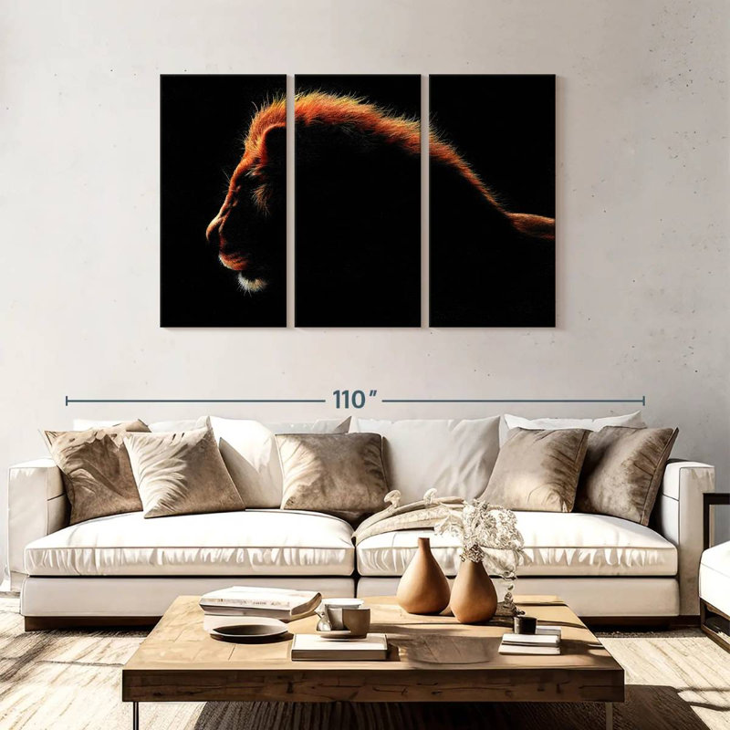 Brampt African Lion At Twilight, 48" H x 74" W