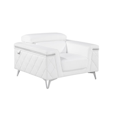 Fauteuil en cuir véritable 45 po Batchler