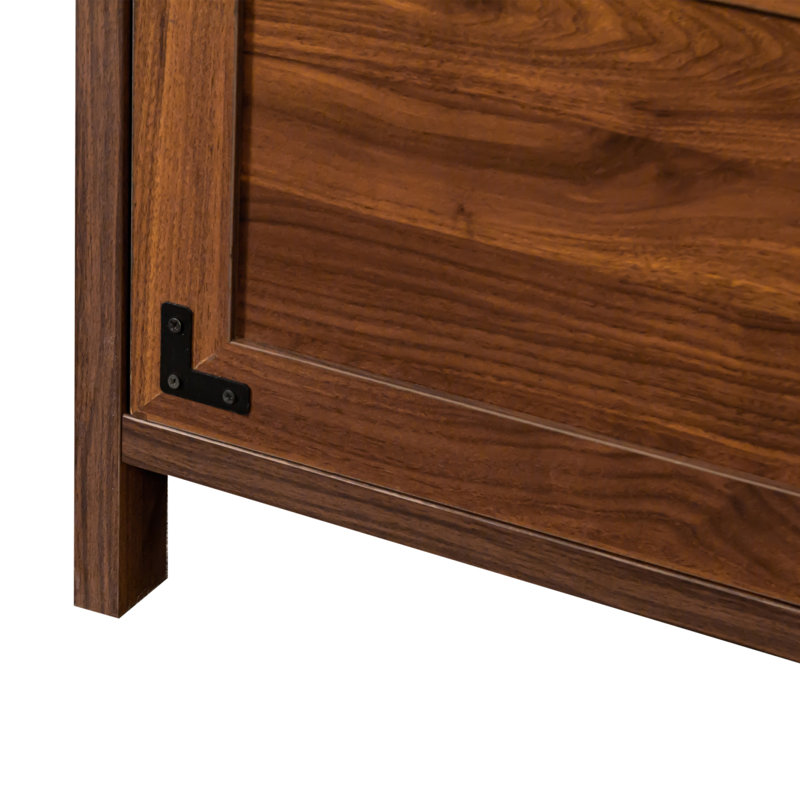 File Cabinet with 2 Drawers and Lock, Walnut