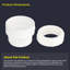 Adaptateur de siphon en PVC blanc 1-1 / 2 po, moyeu femelle x joint coulissant avec écrou en poly (paquet de 50)