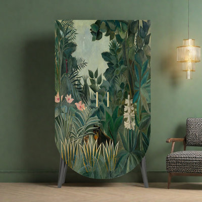 Armoire de rangement moderne à double porte verte