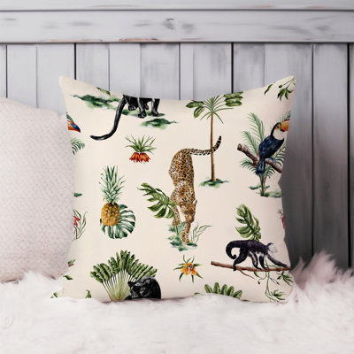 Animals Boho Cheetah Pattern I Bohemian Throw Pillow Cover