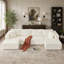 Canapé modulaire en forme de U de 132 po, canapé-lit Comfy Comprimé avec poches latérales, canapé-lit en mousse à mémoire de forme en velours côtelé minimaliste moderne pour le salon, aucun assemblage requis, beige-977810184