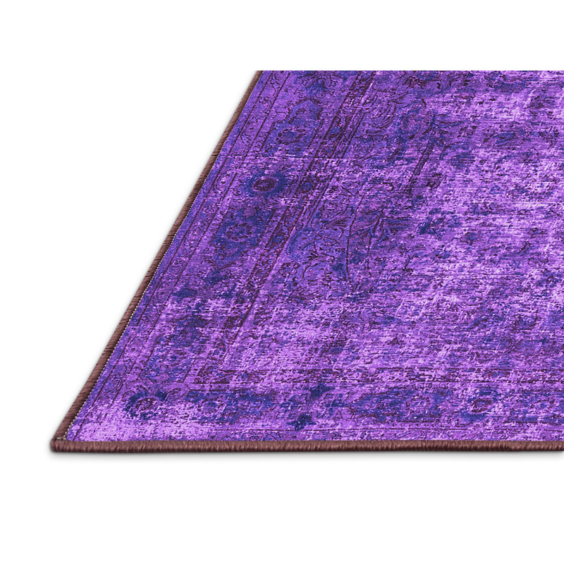 Tapis mauve Mid-Century Modern 1925, Tapis de couloir 2 pi x 5 pi