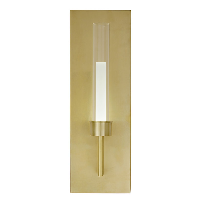 Linger 1 - Light LED Armed Sconce, Natural Brass