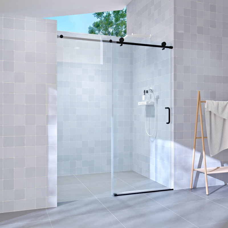 Porte de douche coulissante simple, Noir