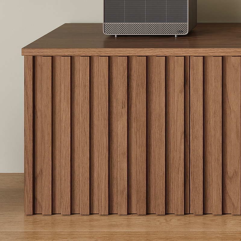 Modern Walnut Extendable TV Stand, Adjustable 63"–87" Console with Storage for TVs up to 85"