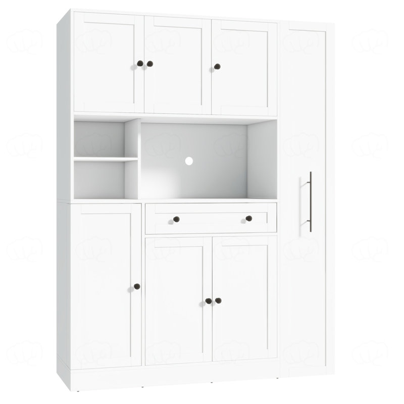 Grande armoire de rangement avec garde-manger, Blanc