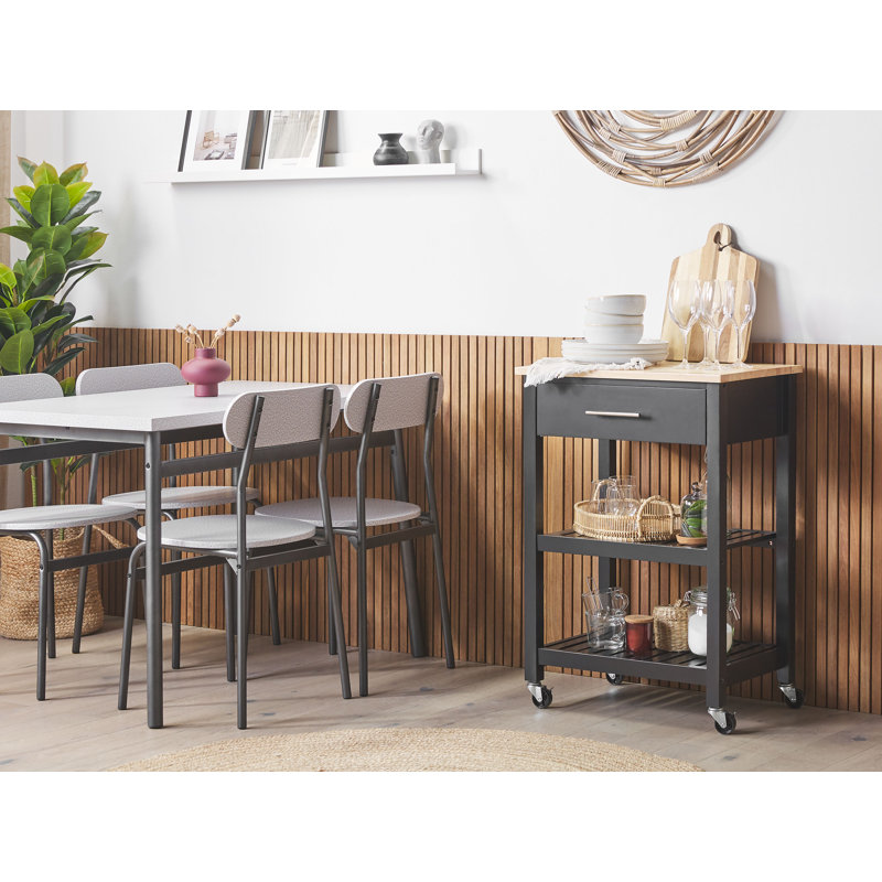 Weintraub Wood Kitchen Cart, Black