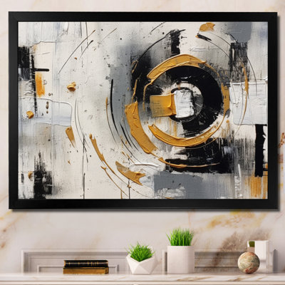 Tourbillons à multiples facettes jaunes et noirs sur toile