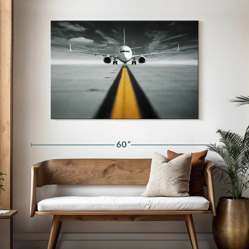 Mehar avion sur la ligne jaune, H 32 po x l 48 po