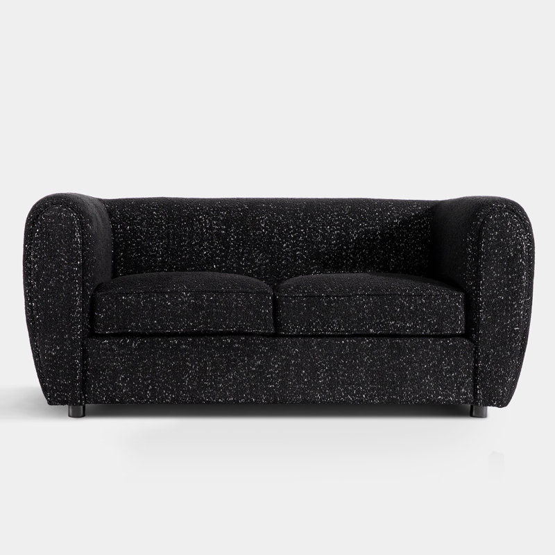 Celal 67'' Round Arm Loveseat, Black 100% Polyester