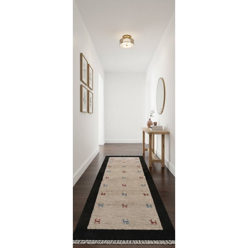 Tapis beige tribal Indo Gabbeh 3X6