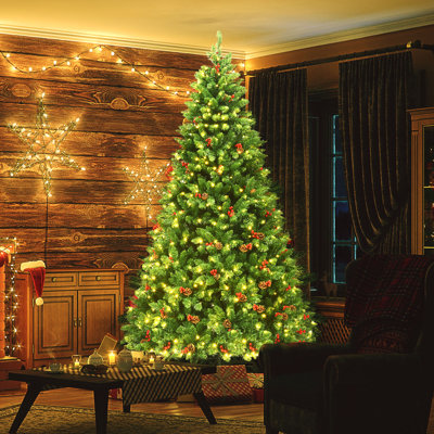 7.5' Lighted Pine Christmas Tree