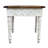 24" Ivory And Brown Distressed Solid Wood Square End Table