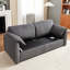 Futon canapé-lit Modern, lit de 79,13 pouces, revêtement en velours côtelé, structure en métal, centre d'attention pour le salon, canapé-lit extensible de poids maximal de 450 lb, confortable, tissu gris, structure, pour plus de confort, 450