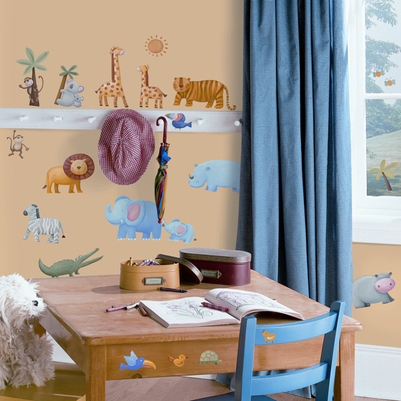 Jungle Adventure Vinyl Peel and Stick Wall Decals for Kids