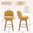 26" Swivel Upholstered Counter Stool with Solid Wood Frame and Mid Back-1180840756