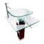 Lavabo de salle de bain piédestal carré en verre transparent / vert avec robinet Bohemia