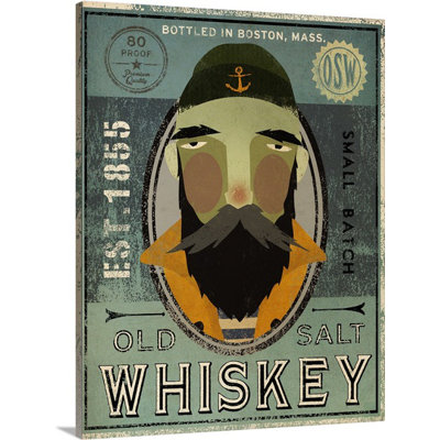 'Fisherman V Old Salt Whiskey' by Ryan Fowler Vintage Advertisement
