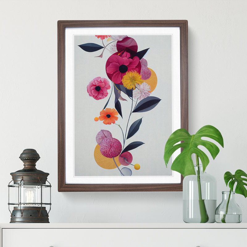The Eccentric Flowers - Framed Print, Walnut, 46cm H x 34cm W x 2cm D