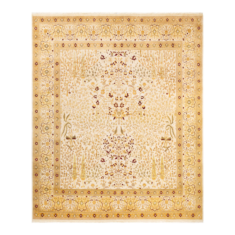 Tapis unique en laine noué à la main 9 pi 1 po x 9 pi 3 po nouvel âge Keenan