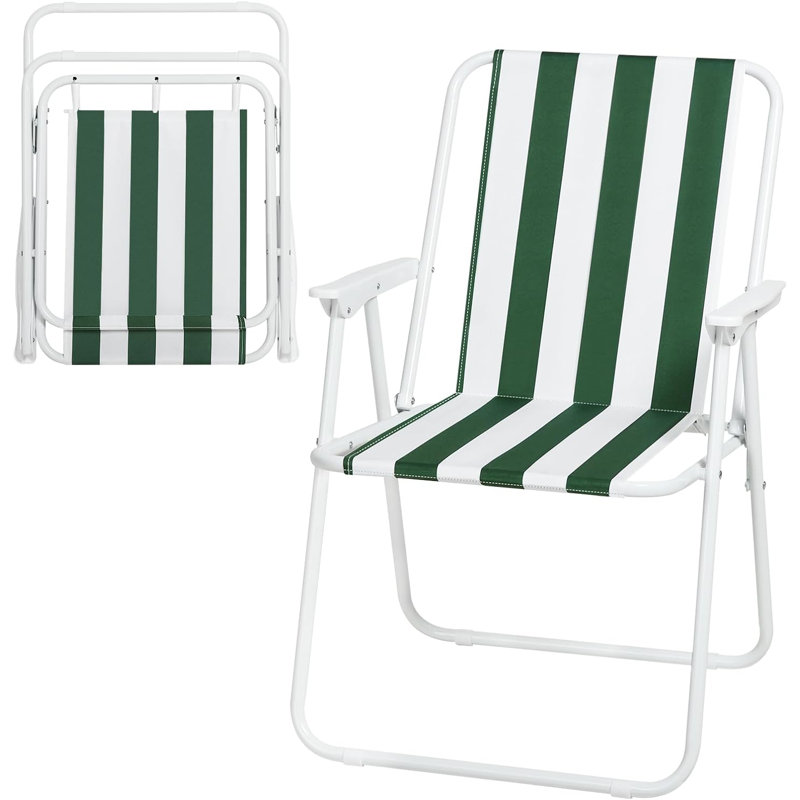 Burnham Folding Camping Chair, Grey/Green