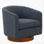 Chaise pivotante en tissu et bois-54910567
