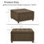 Square Storage Ottoman Coffee Table, Small Space Upholstered Footstool with Hidden Storage-1220447427