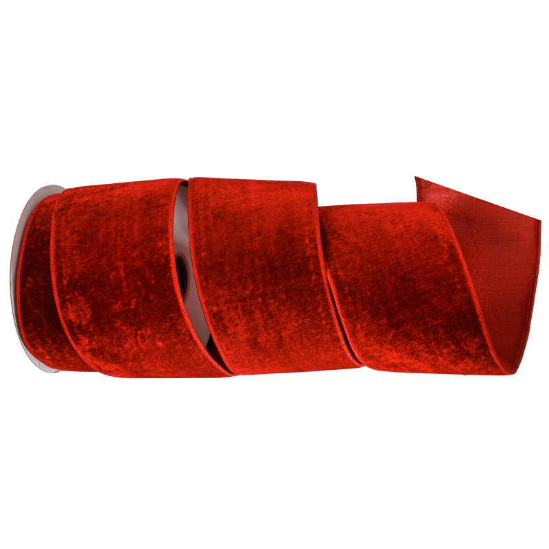 4"X10Y Sheldon Velvet Metallic Back Ribbon, 0.25" H x 360" W x 4" D
