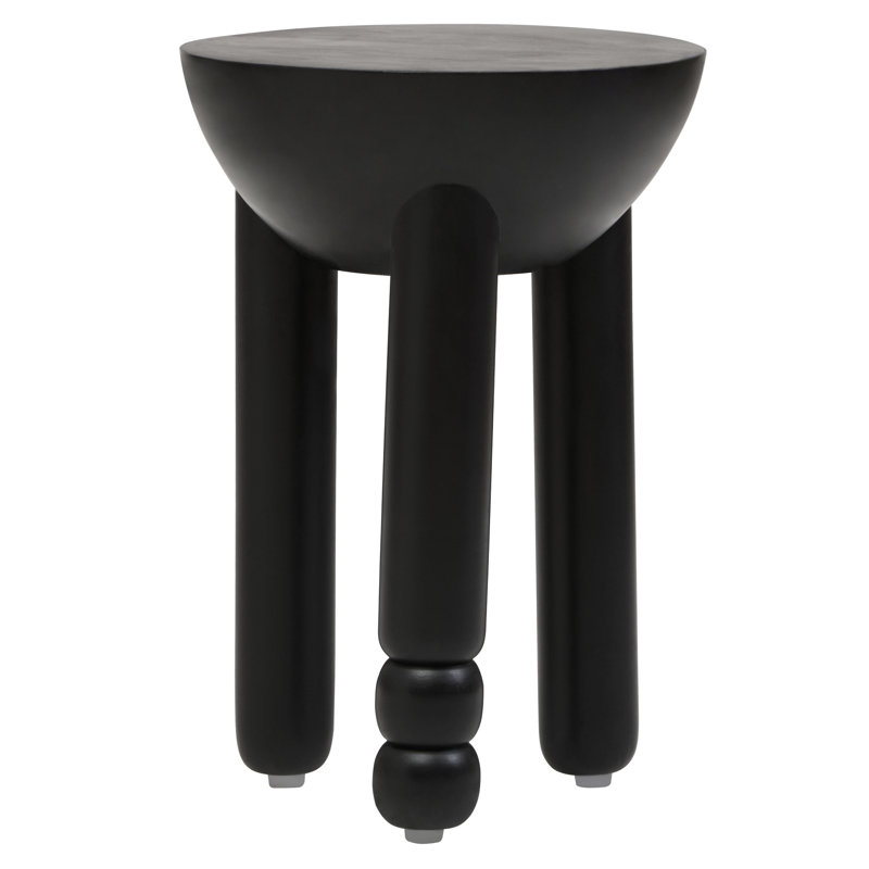 Demel Solid Wood End Table, Black