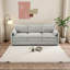 Canapé rembourré 89 po à 3 places - très grand nuage avec coussins doubles, tissu chenille moelleux, accoudoirs roulés, gris clair-85583548