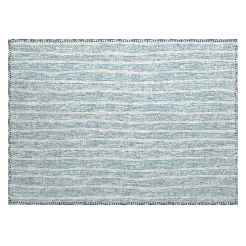 Loreen Washable Striped Indoor / Outdoor Rug, Rectangle 1'8" x 2'6"