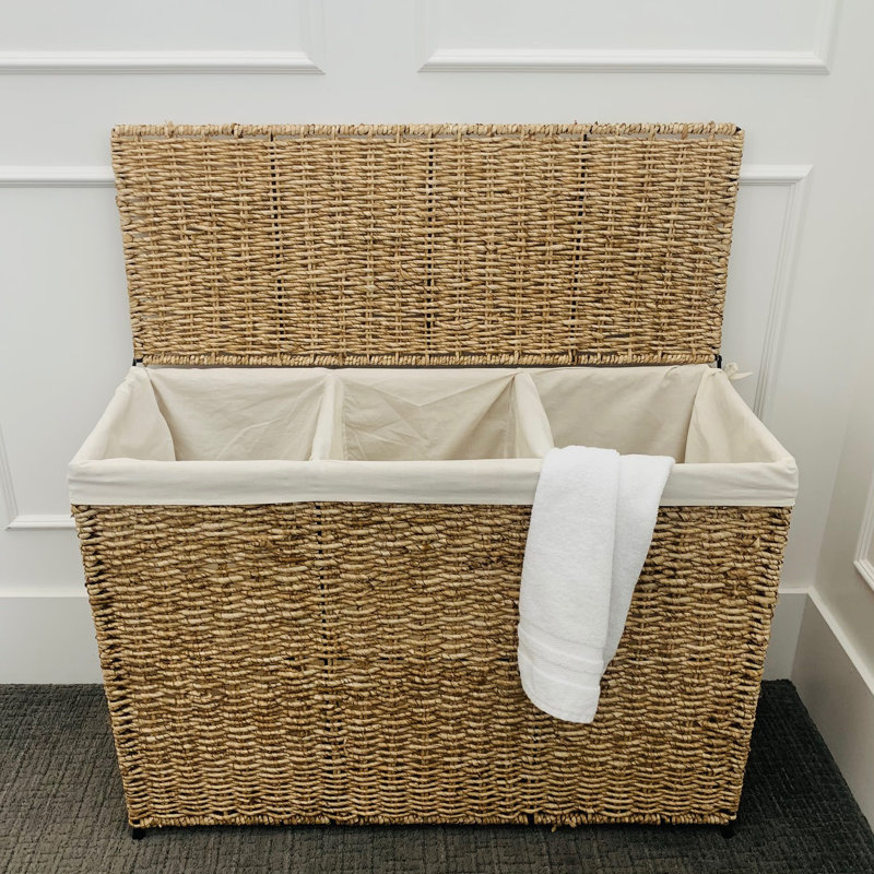Wicker Laundry Sorter, Honey