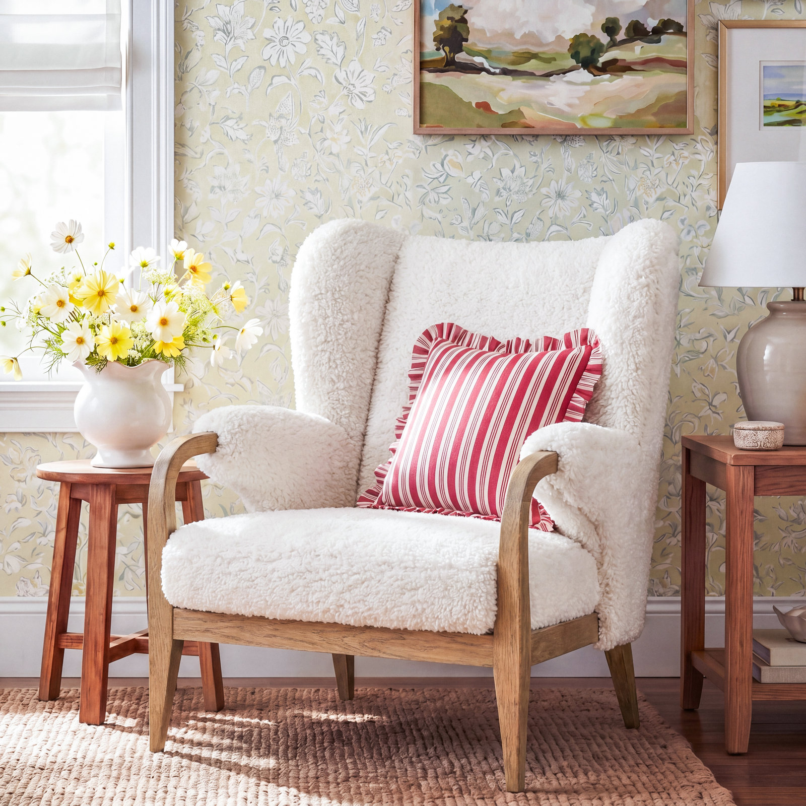 Sedoni Chair, White Teddy