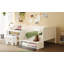 Lit de jour simple en bois avec tablettes de rangement et casiers, lit multifonctionnel avec bureau d'étude et tabouret assorti-801779477