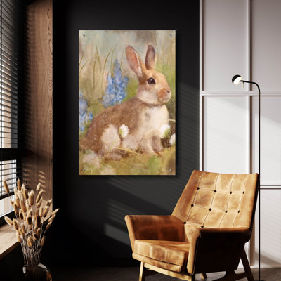 «Bunny in Meadow» par Ashley Bradley, art mural en verre acrylique