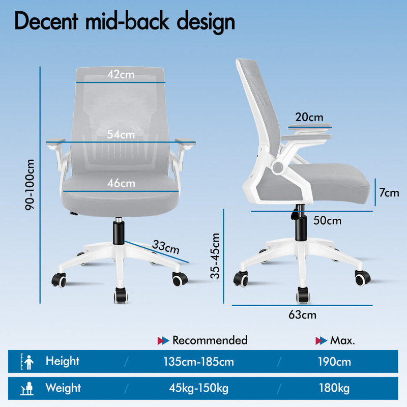 Office Chair, White, Grey