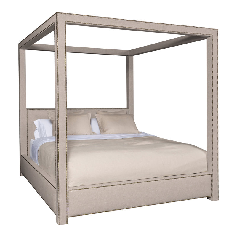 Eastwood By Thom Filicia Upholstered Canopy Bed, Nomad Slate Crypton® Chenille, No, Queen