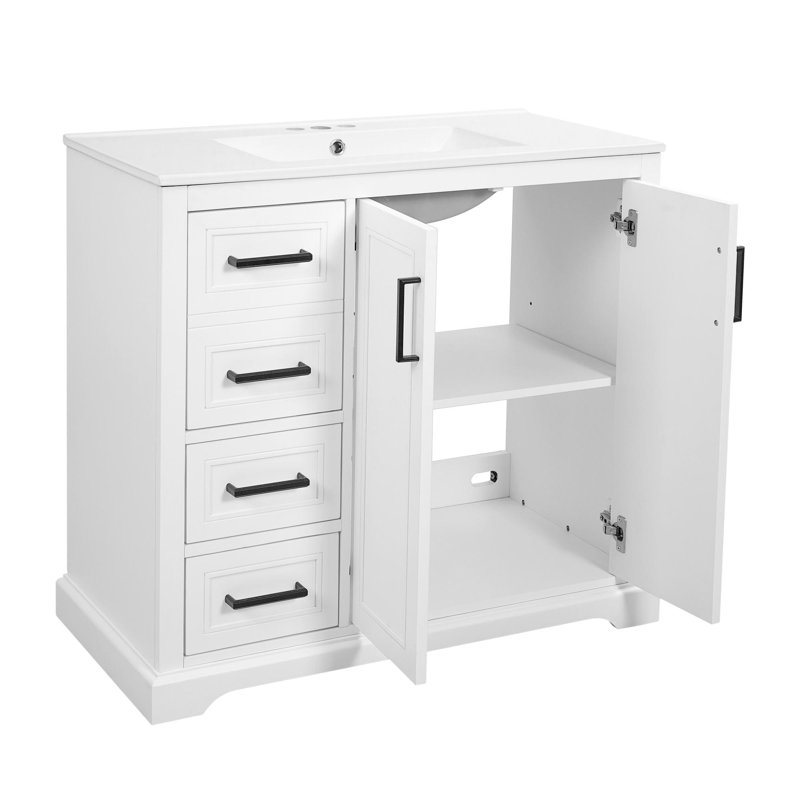 Meuble-lavabo sur pied 36 po avec lavabo en céramique