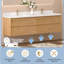 Meuble-lavabo mural double 84 po avec comptoir en pierre de quartz blanc pur et lavabos doubles en céramique
