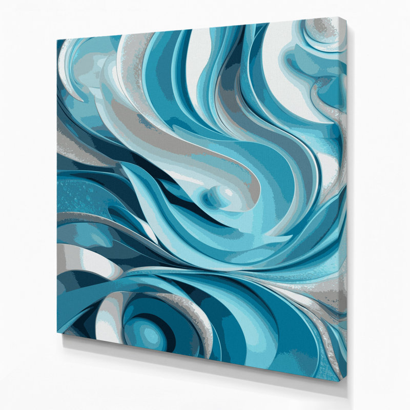 Abstract Shapes 78 Blue Canvas Wall Art, 16" H x 16" W