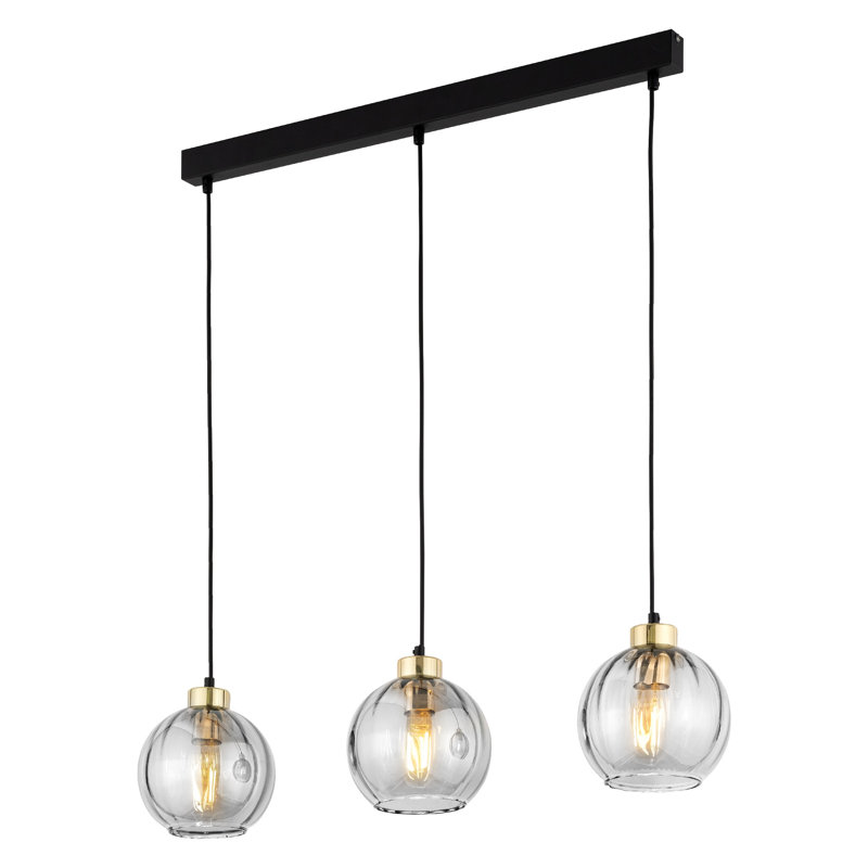 Bagnall 3 - Light Stainless Steel Kitchen Island Pendant, Transparent