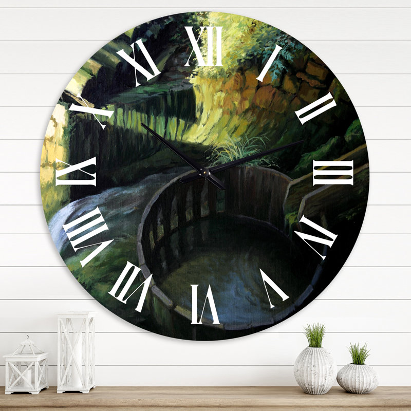 Horloge murale Old Lake Watermill In Nature, Grand