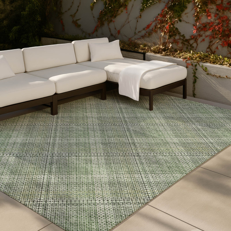 Tapis intérieur / extérieur lavable à la machine Chantille ACN2884, Vert, 3 pi x 5 pi