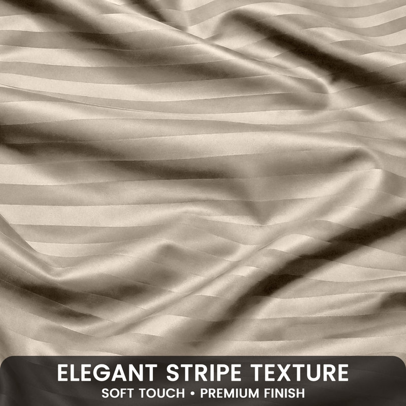Imperial Homeware London Microfiber Striped Duvet Cover Set with Pillowcases, Single Duvet Cover + 1 Pillowcase